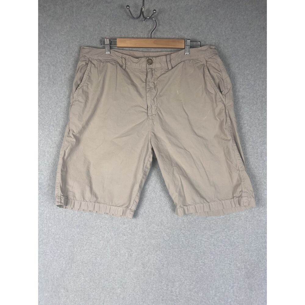Johnnie O Shorts Mens 40 Beige Solid Khaki Performance Golf Preppy Surf Adult